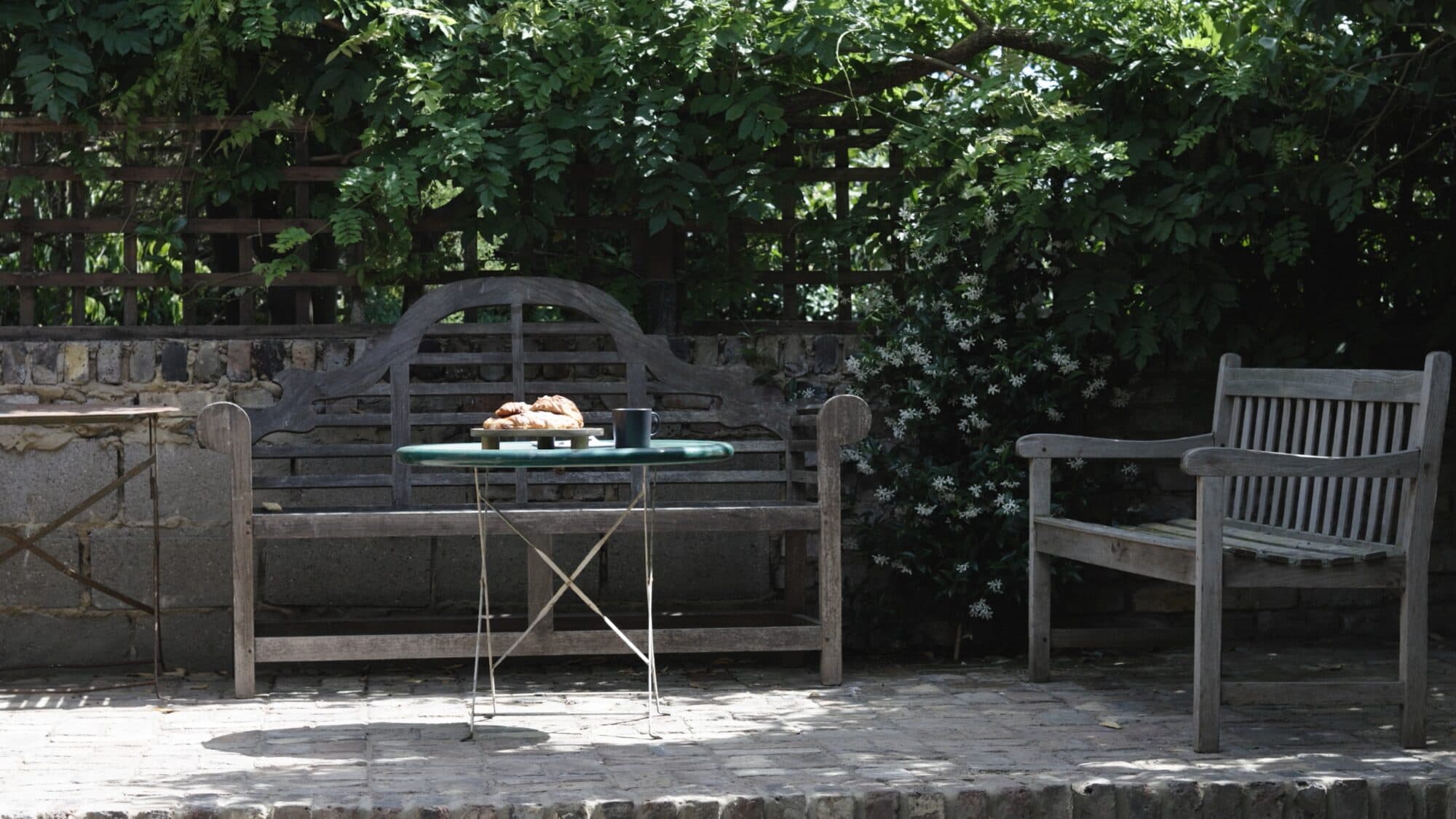 Bench seating in the break area